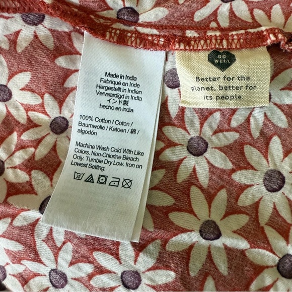 Madewell Clara Red Daisy Print Wrap Dress Size Small EUC 100% Cotton - Picture 5 of 5